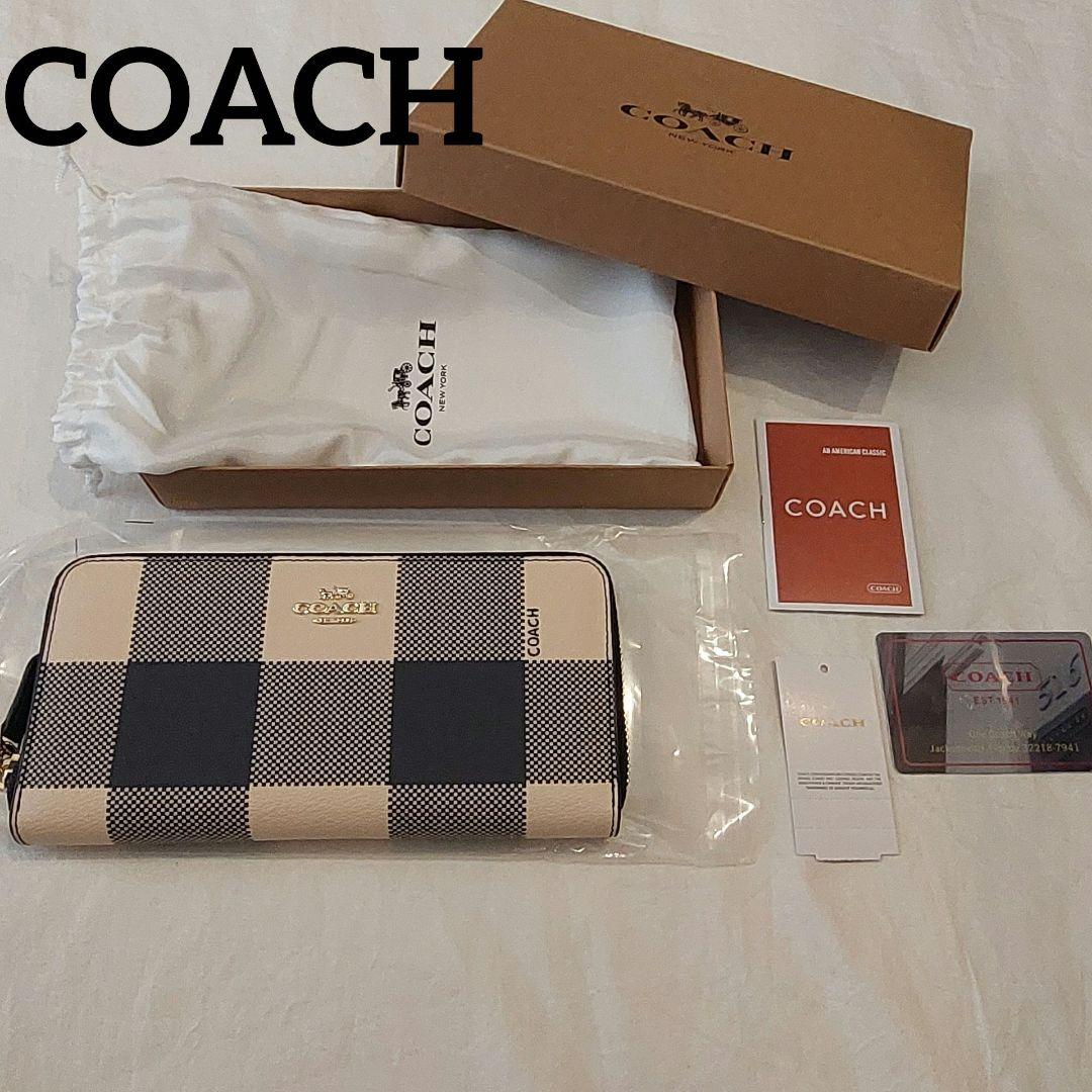 特価❕COACH チェック柄 長財布 新年 バレンタイン プレゼント