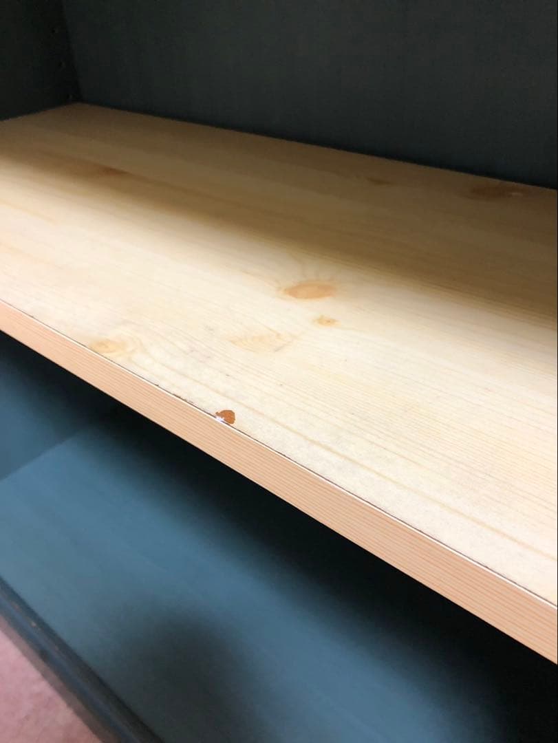 木製本棚 ブルー5段 波型デザイン