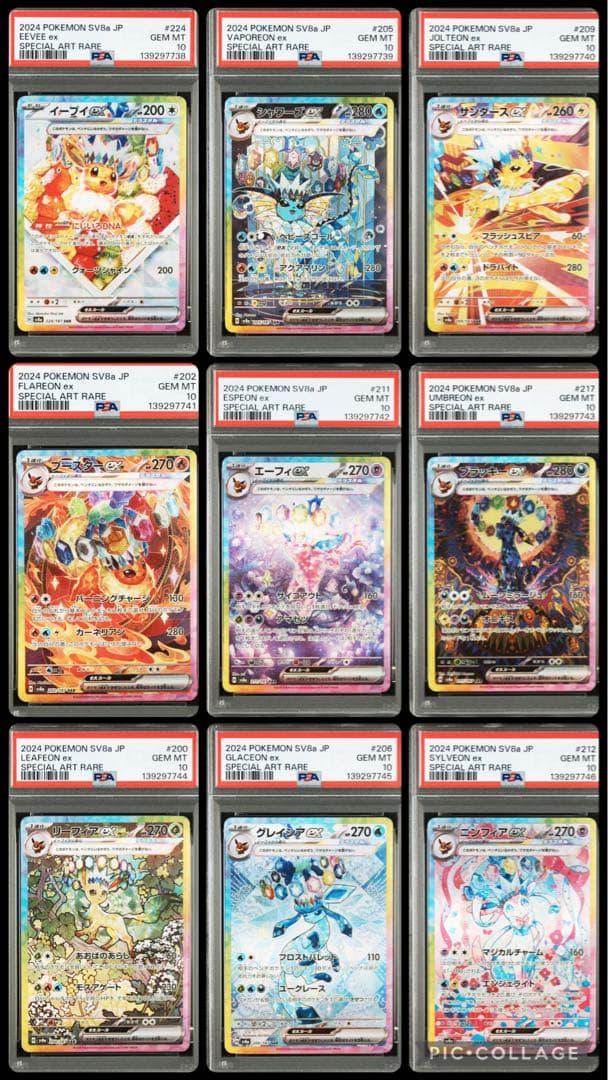 ポケモンカード テラスタルフェスex ブイズ psa10 9連番