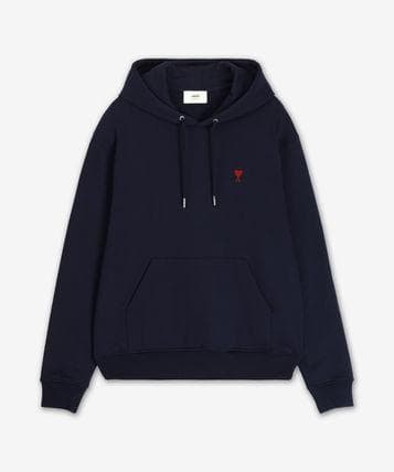 【セール】AMI PARIS パーカー ネイビー L ハート刺繍 ロゴ