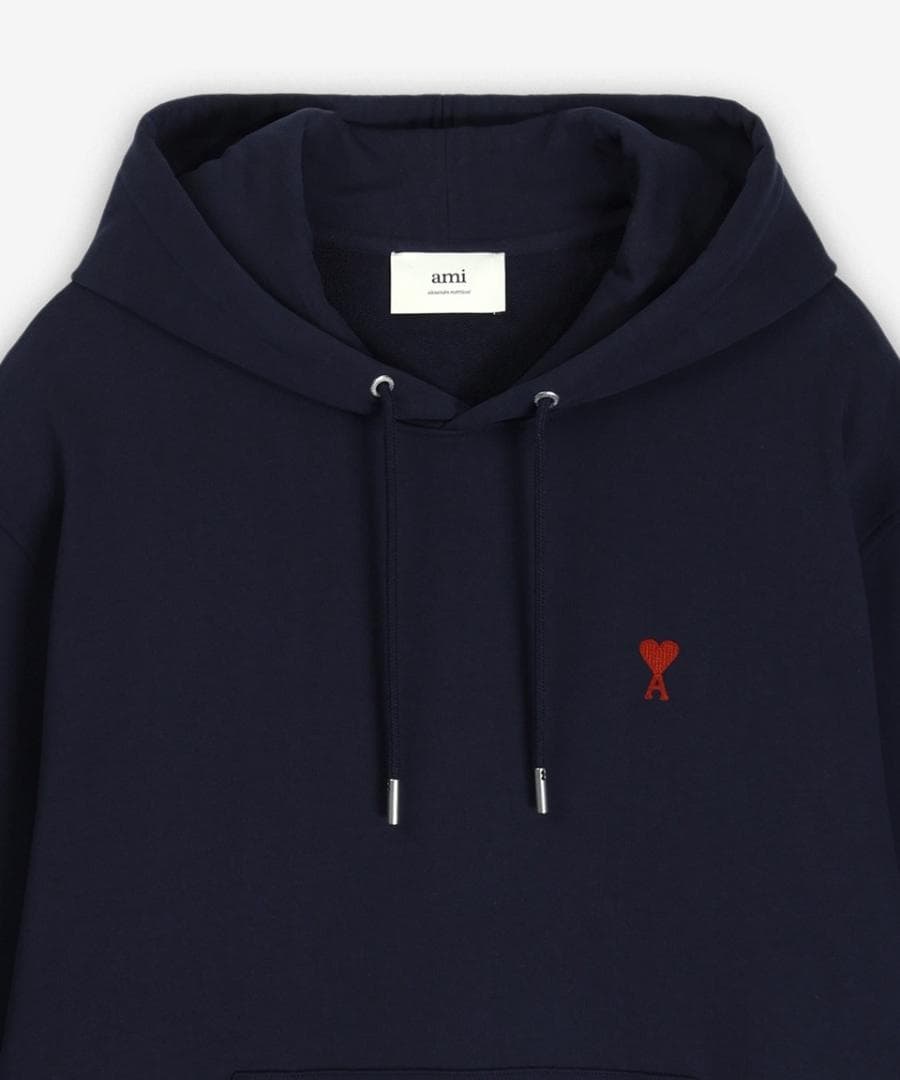 【セール】AMI PARIS パーカー ネイビー L ハート刺繍 ロゴ