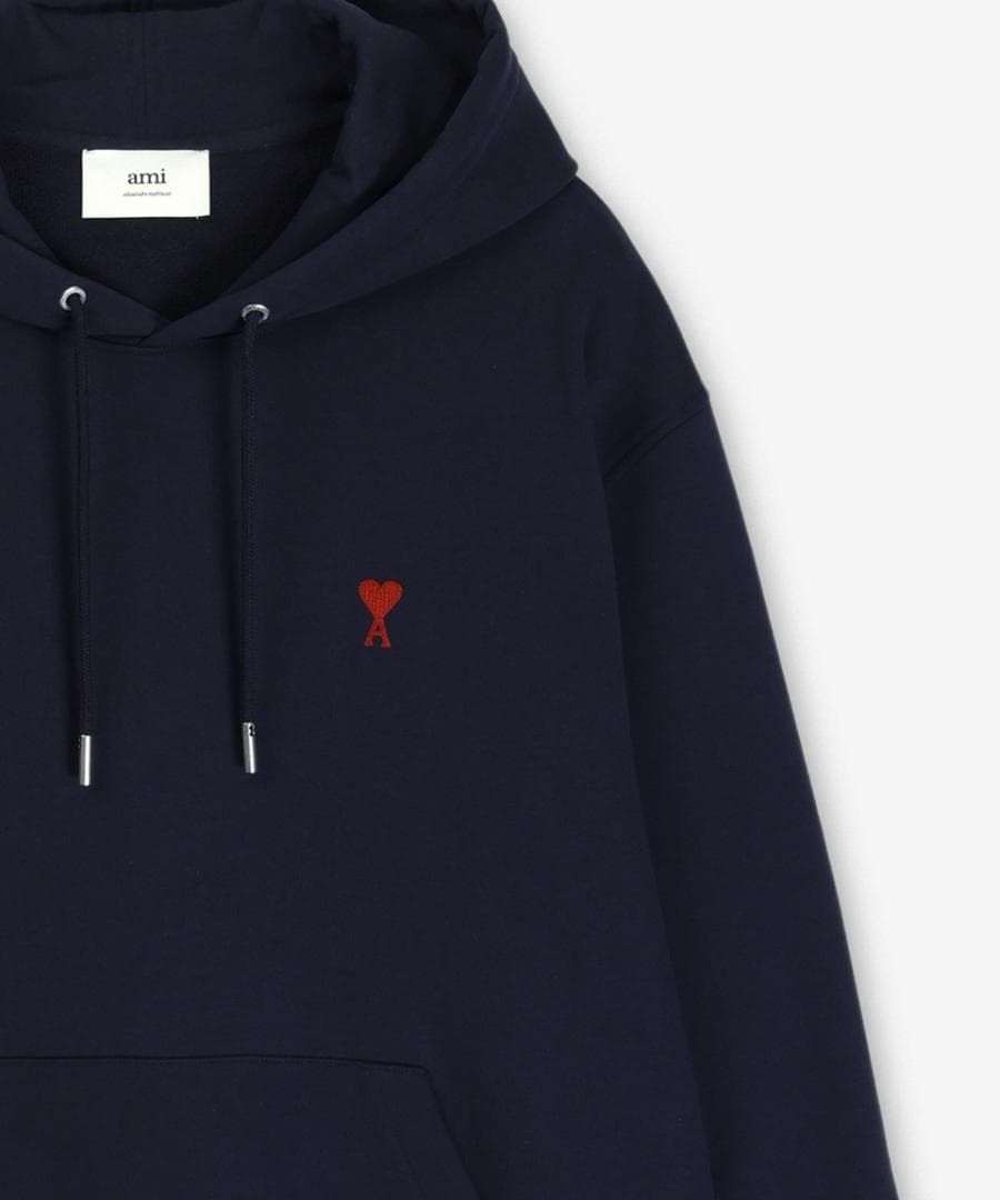【セール】AMI PARIS パーカー ネイビー L ハート刺繍 ロゴ