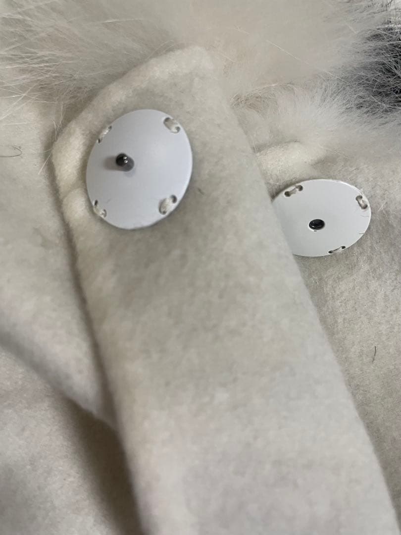 FENDI 毛皮コート カシミヤ100% フォクスファー 42 バイカラー