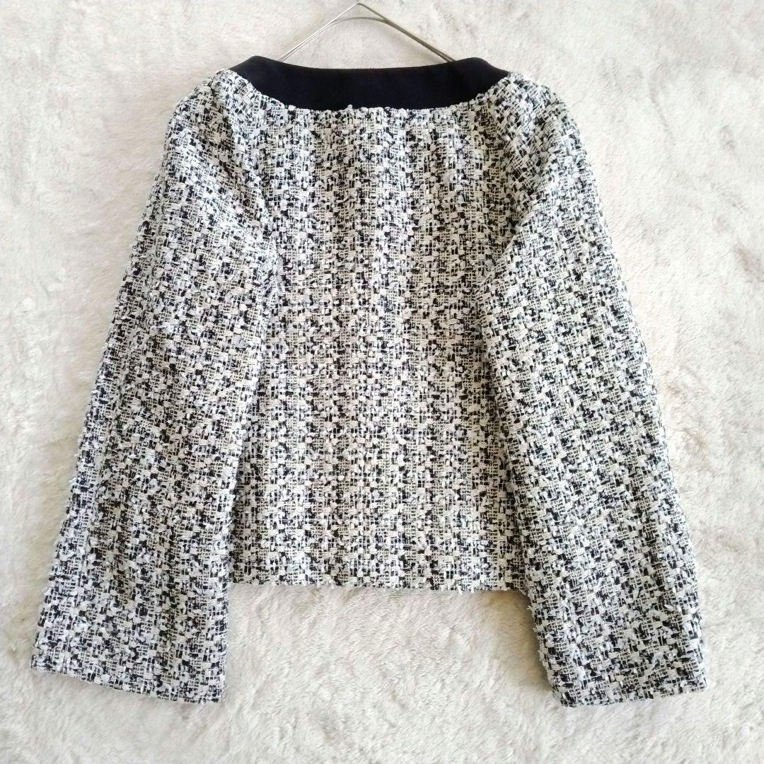 【トゥービーシック】未使用 大きいサイズ 42 ノーカラー ツイード ジャケット