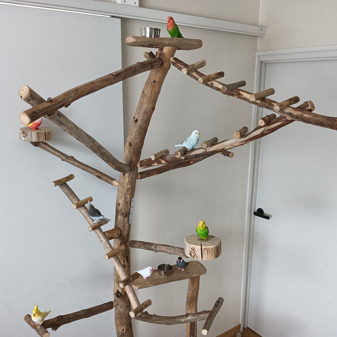 な バードアスレチックジム大型 天然木 自然木 流木 インコ おもちゃ