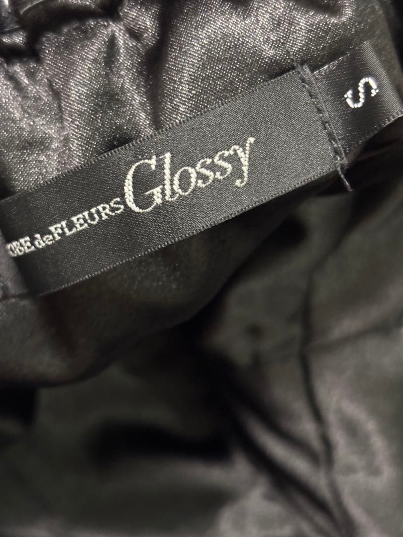 Glossy グロッシー ラメ スリット キャミ ロングドレス キャバドレス