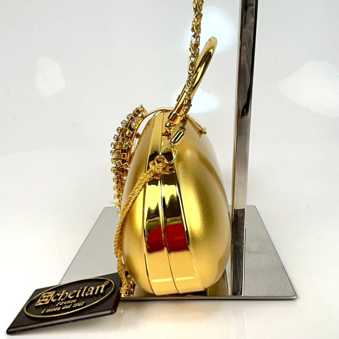 【極美品】シェイラン パーティーバッグ ゴールド ハンドバッグ チェーンバッグ