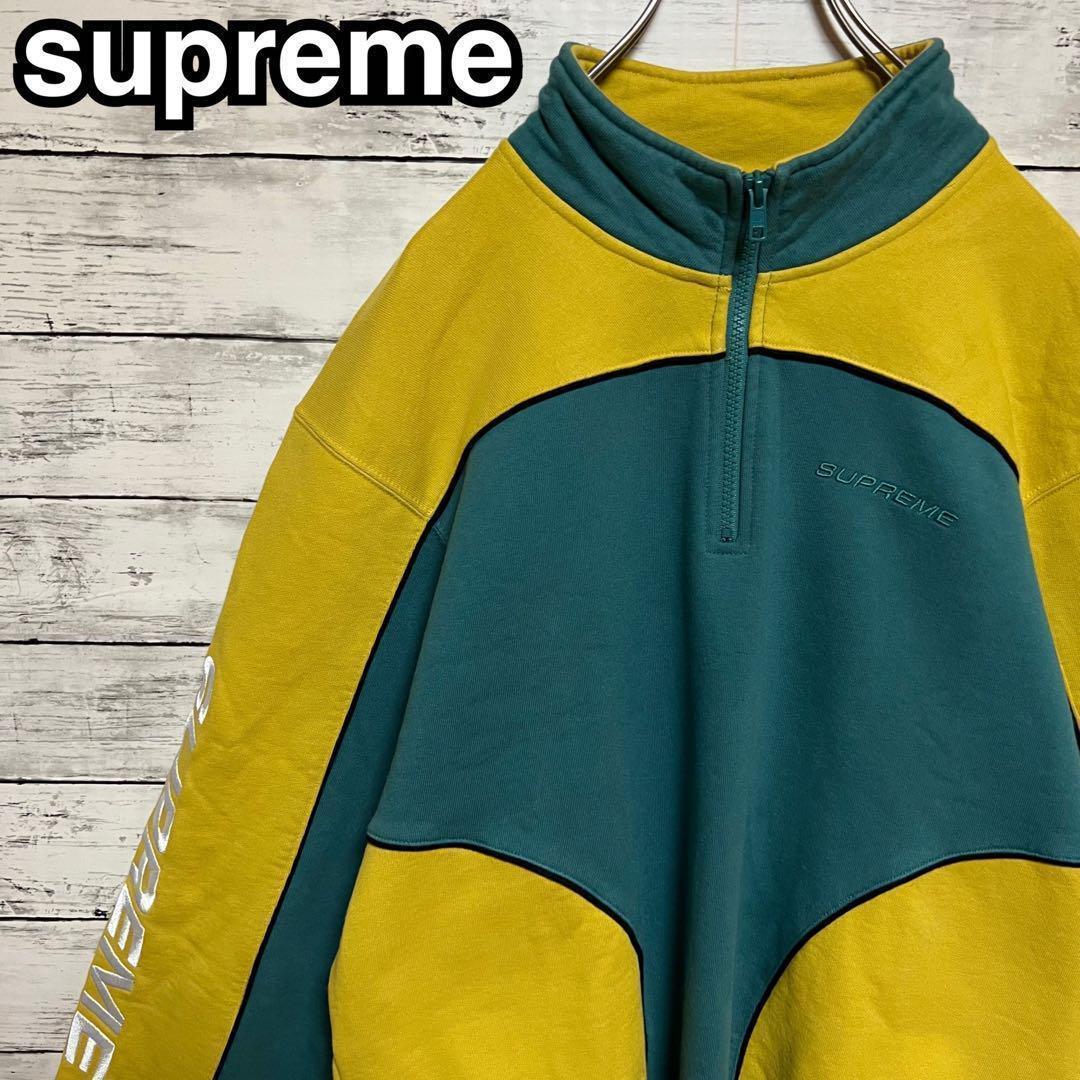 2015【入手困難】シュプリーム♤刺繍ビッグロゴハーフジップスウェット　即完売品