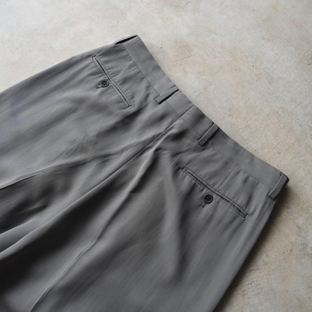 80s90s ジョルジオアルマーニ ツータックスラックス W31 グレージュ