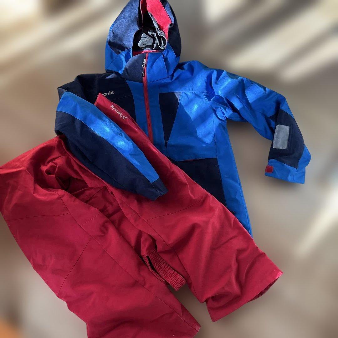 Phenix スキーウェア 青/赤 フード付き