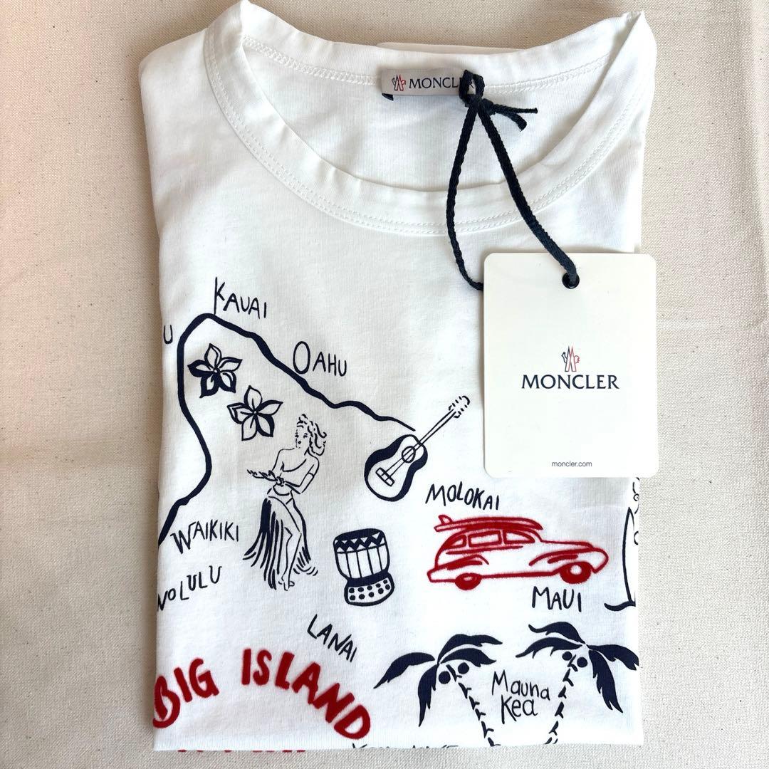 MONCLER Tシャツ　キッズ　　白　ハワイ島デザインプリント