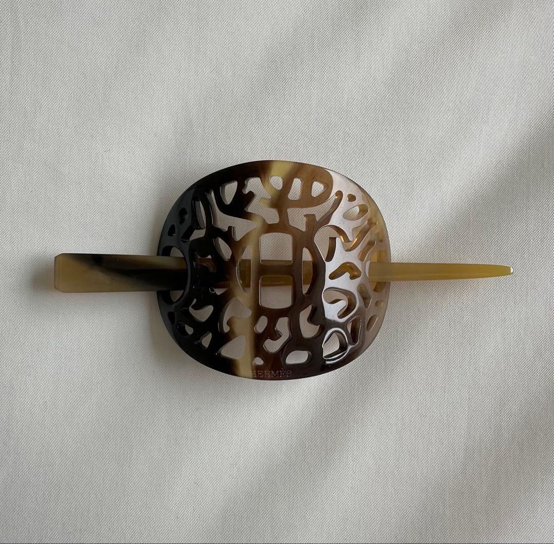 【箱・保存袋付】未使用 エルメス バッファローホーン かんざし