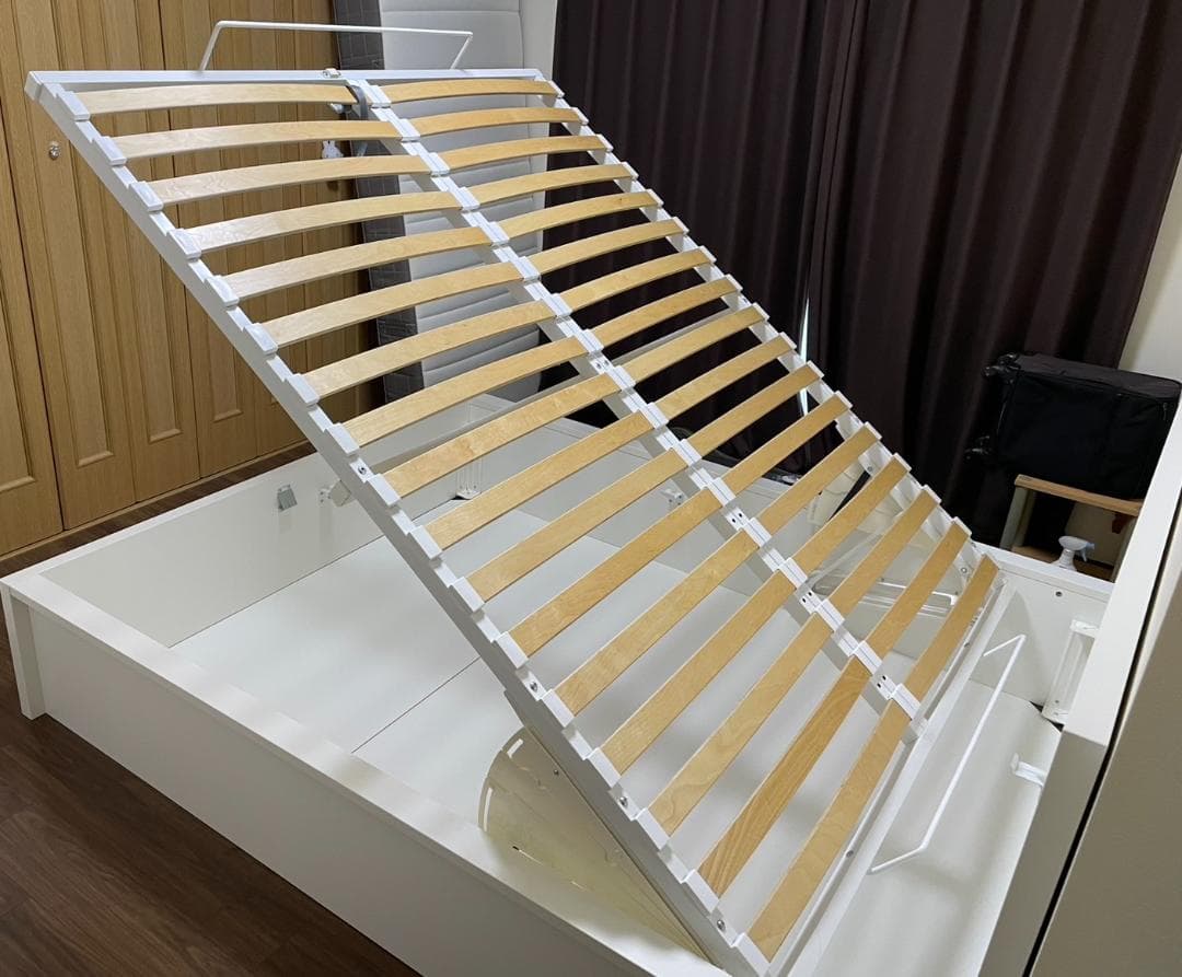 大阪京都限定 美品 IKEA マルム クイーンサイズ ベットフレーム 収納付き