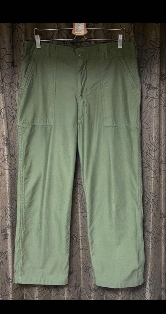 70s og107 w38 ベイカーパンツ オリーブグリーン ワークパンツ