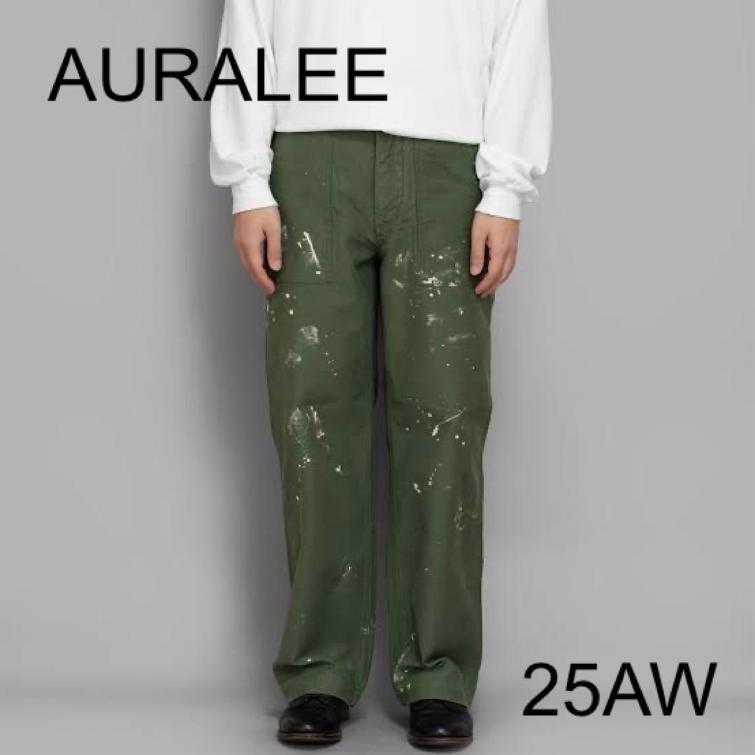 パンツ AURALEE BLEACHED BAKER PANTS OLIVE 25AW