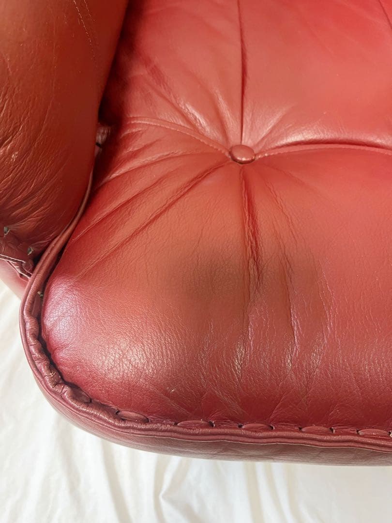 『富士ファニチャー』FUJI FURNITUR ヴィンテージ　レザーソファ　本革