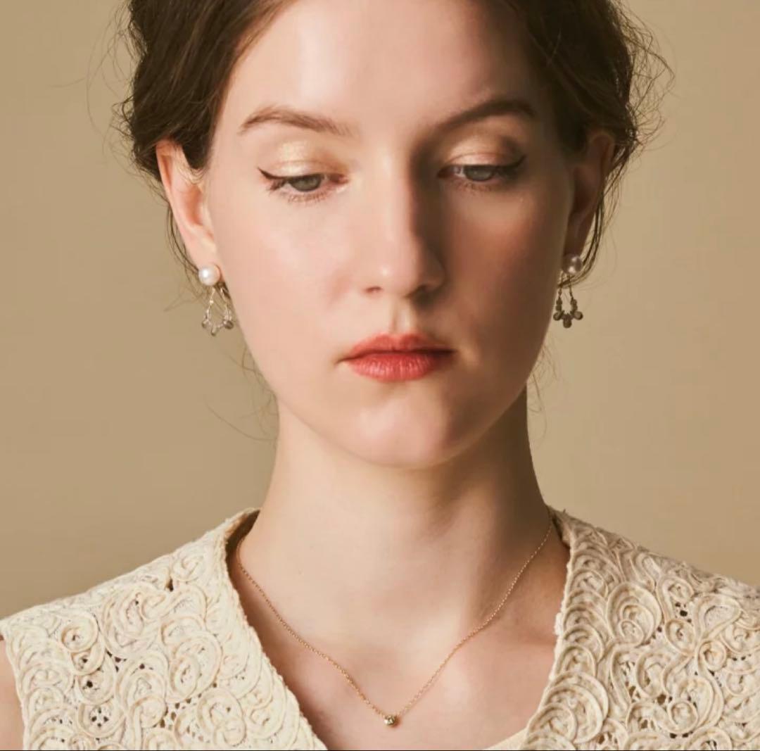 【完売品】 agete アガットK10ラブラドライトピアスチャーム 販売証明書