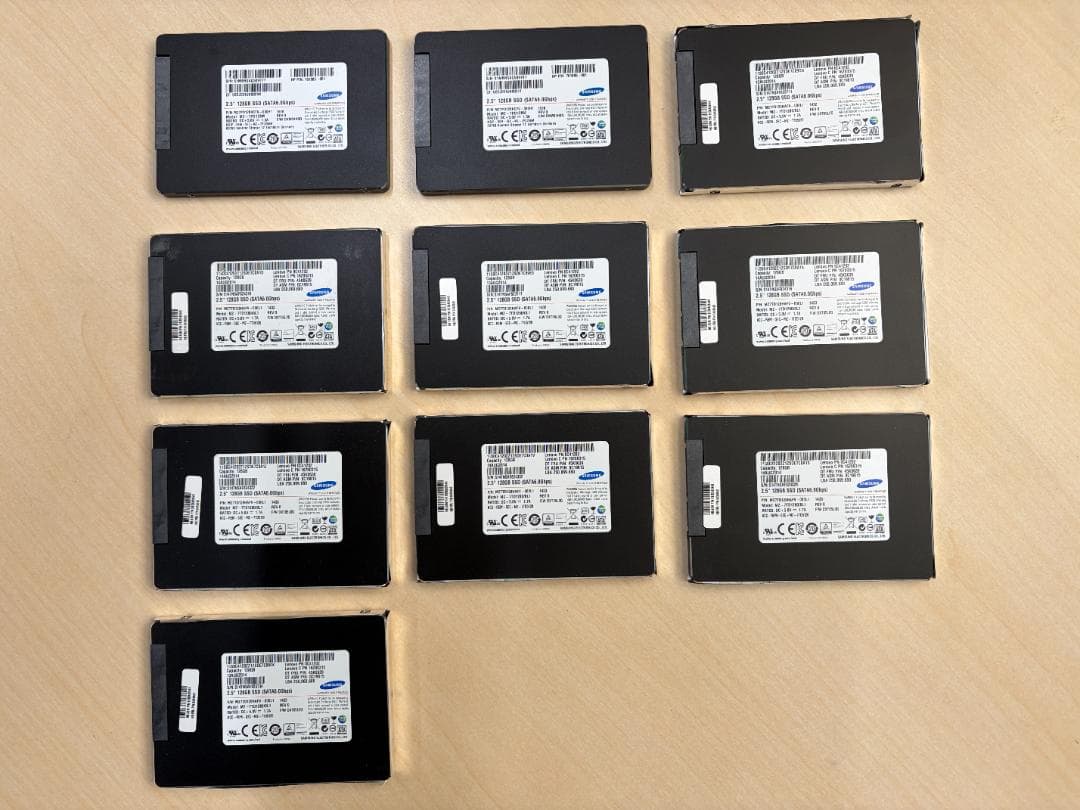 【中古動作品】SAMSUNG サムスン SSD SATA 128GB x 10個