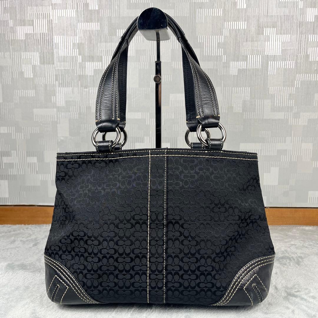 バッグ Coach Signature Soho Hand Bag Black