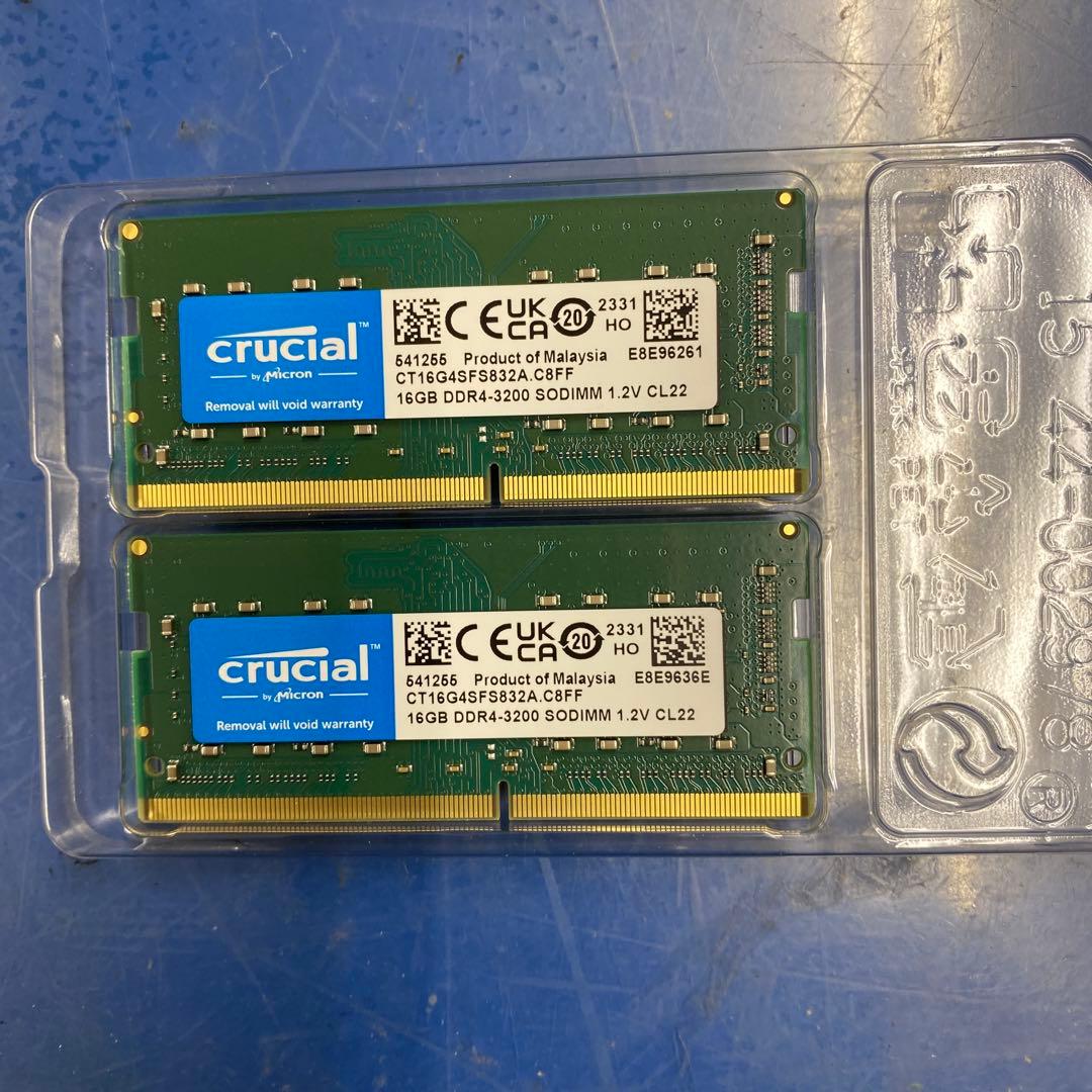 ♥︎送料込み★CrucialノートPC メモリ DDR4 16GB 2枚合32G