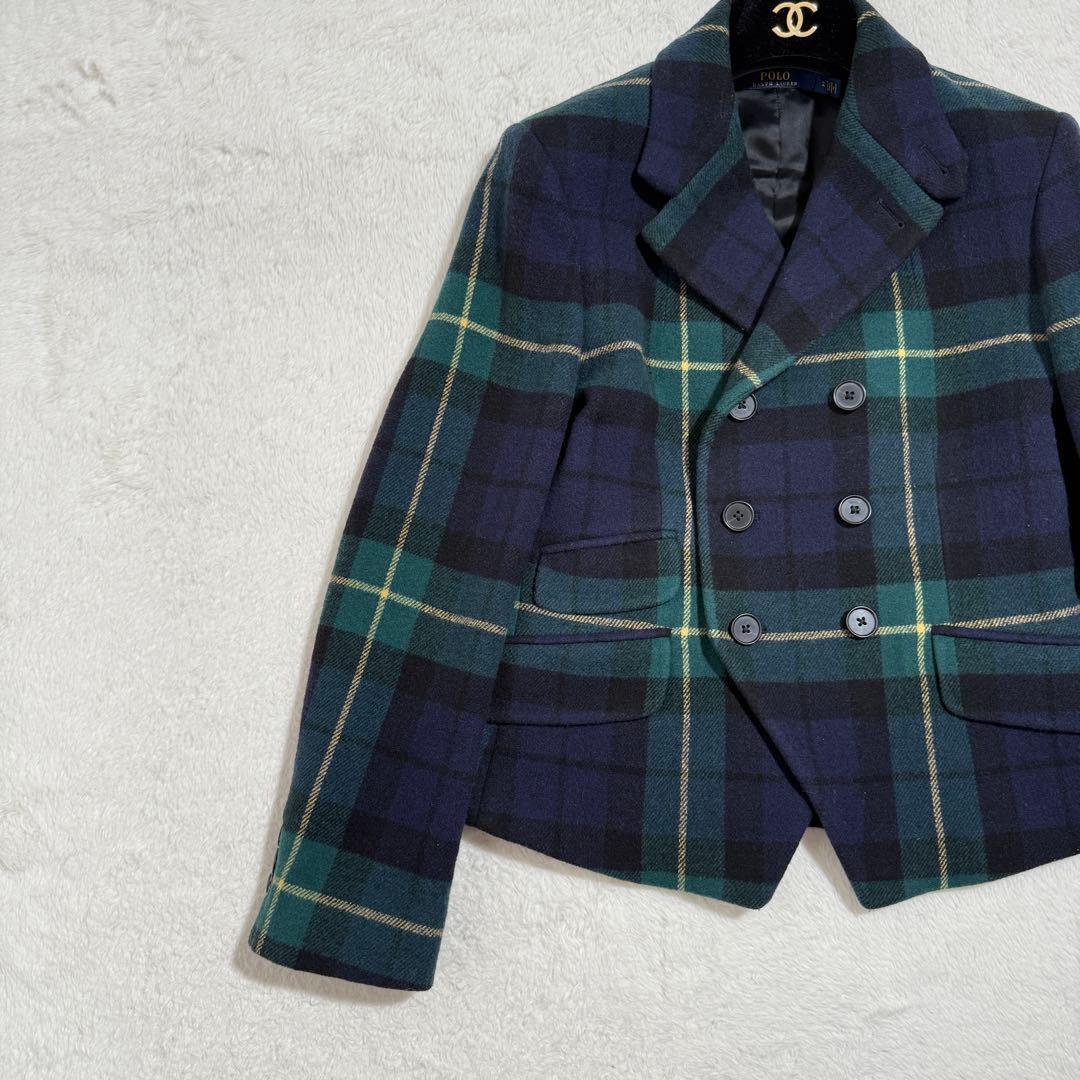 美品　ポロラルフローレン　ジャケット　チェック　グリーン　人気　M