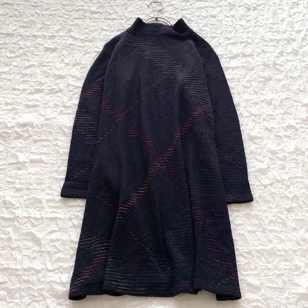 ヨーガンレール ハイネックフレアチュニックワンピース M ミックスカラー ウール