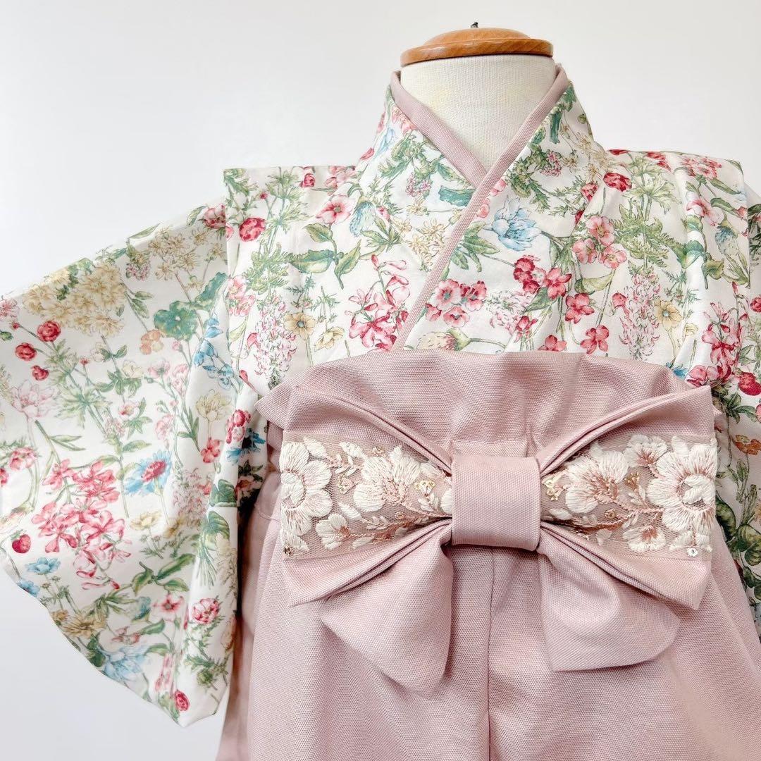 《60-100ワンサイズ》ꕤ︎︎ベビー袴　ベビー着物ꕤ︎︎ひな祭り お食い初め