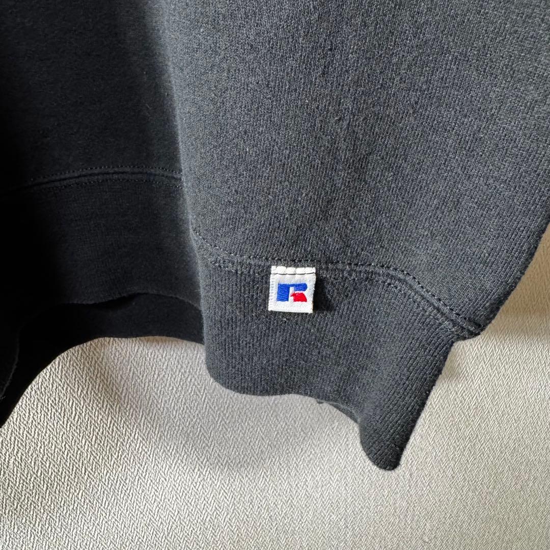 Y*u様 希少 90s USA製 RUSSELL PLAIN 無地 前V ブラッ