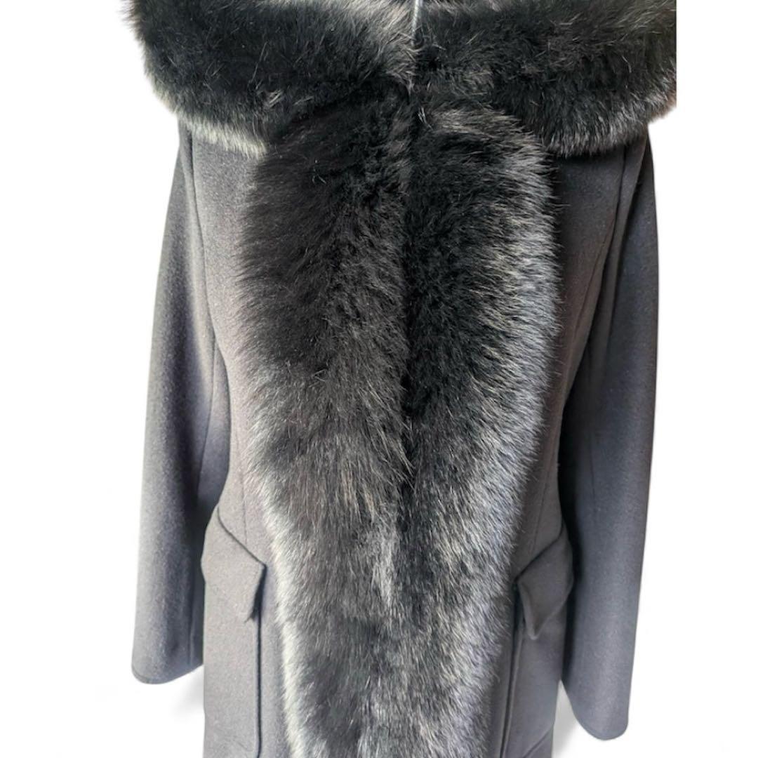 Diagram グレースコンチネンタル フォックスファー フードカシミヤ混コート