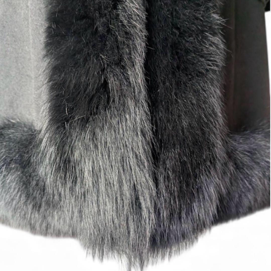 Diagram グレースコンチネンタル フォックスファー フードカシミヤ混コート