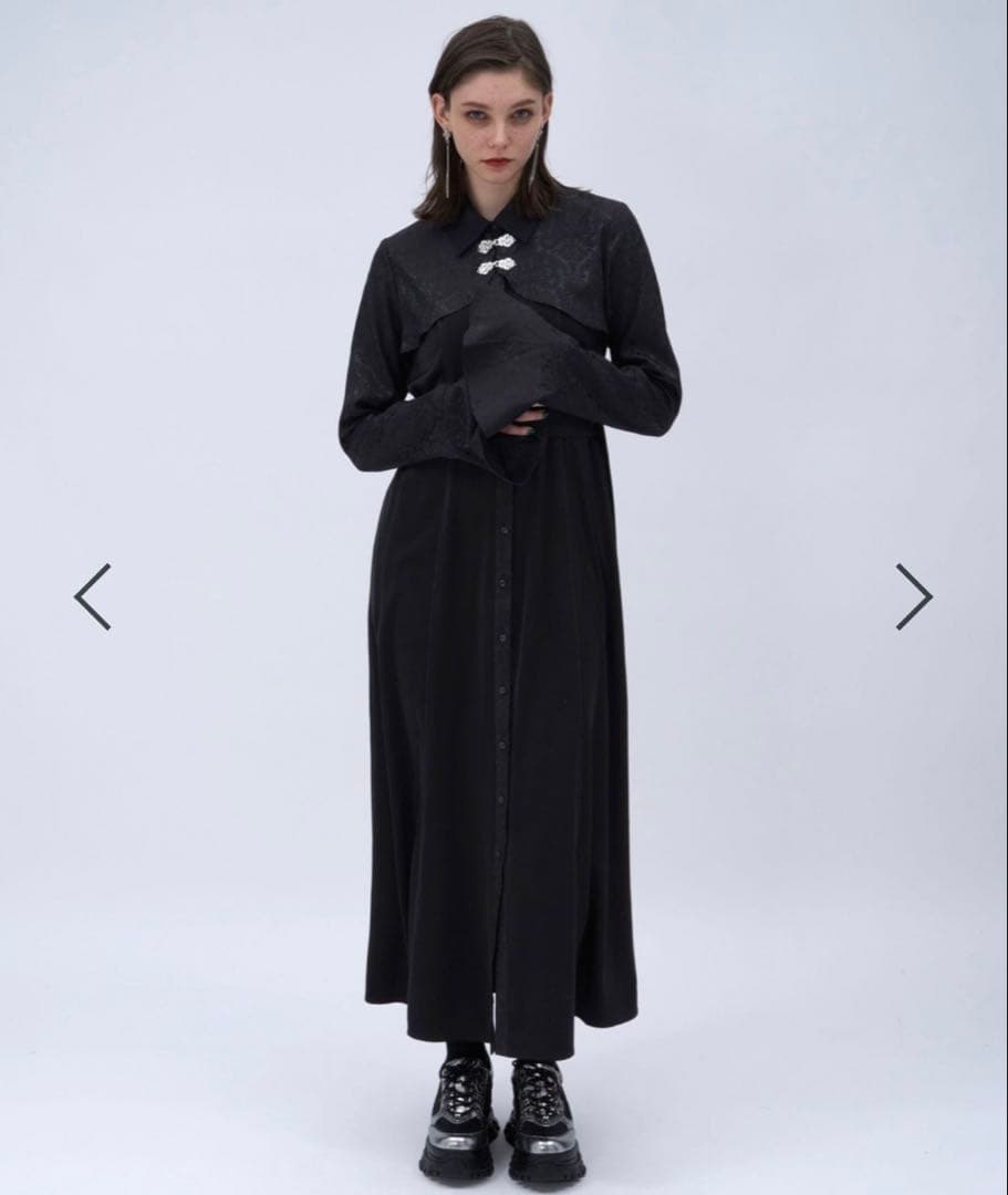 HARE ジャガードチャイナボレロワンピース　ブラック