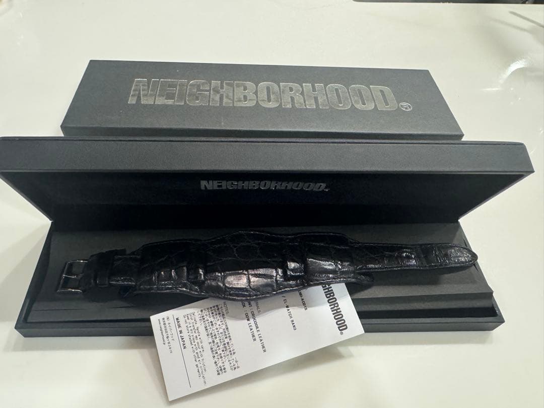 り*う様 黒 NEIGHBORHOOD クロコレザーバンド