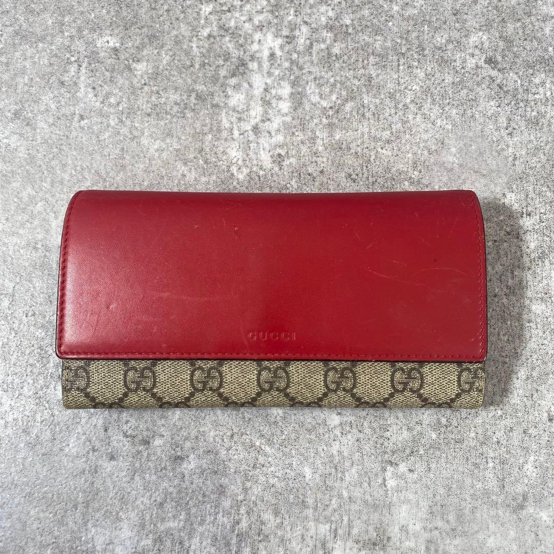 GUCCI グッチ 長財布　コンチネンタルウォレット GGスプリーム　バイカラー