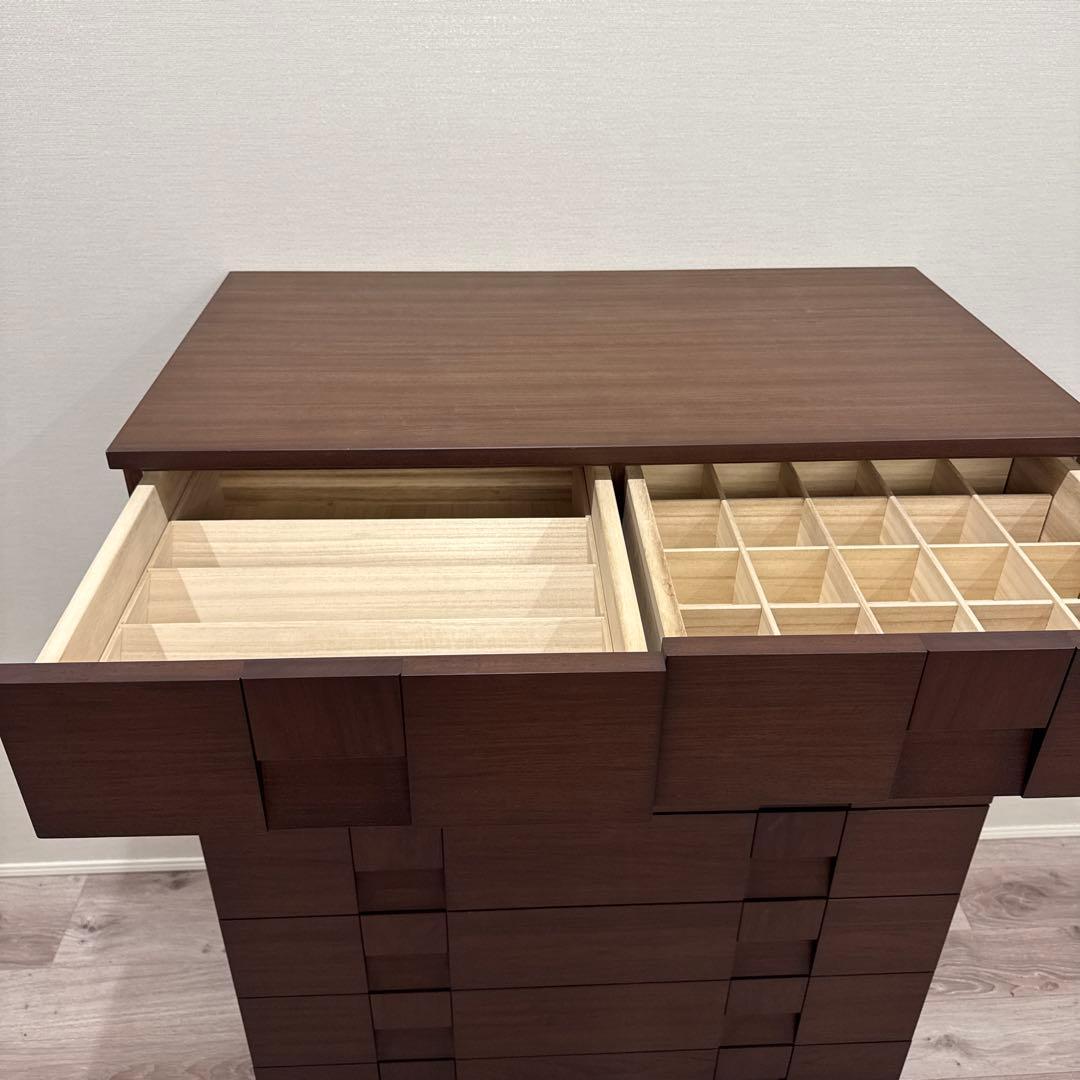 IDC大塚家具｜府中松岡家具｜ブビンガ ジョルニ｜7段ハイチェスト桐タンス50万