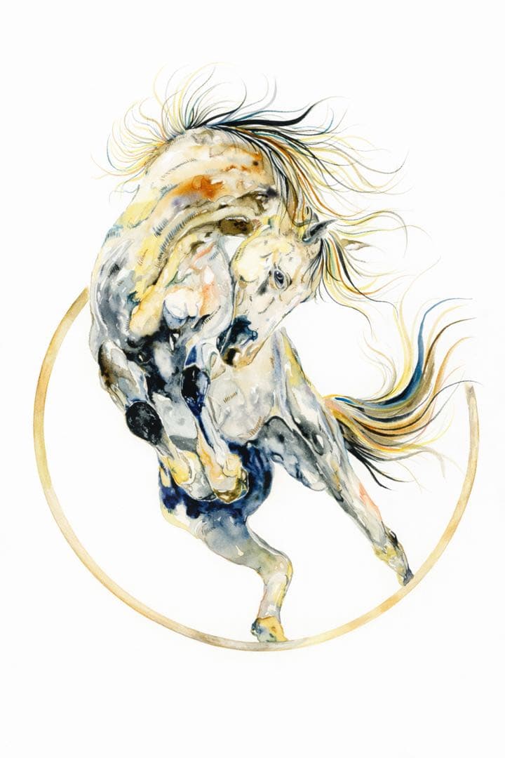 馬 原画 額装済 ゴルシ mana