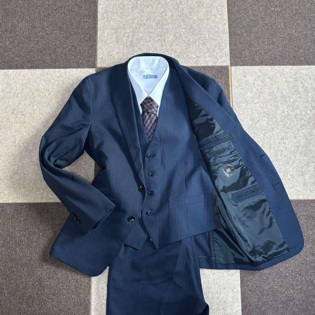 【✨レア品✨】SUITSELECT ネイビー　3点物　セットアップ　A5