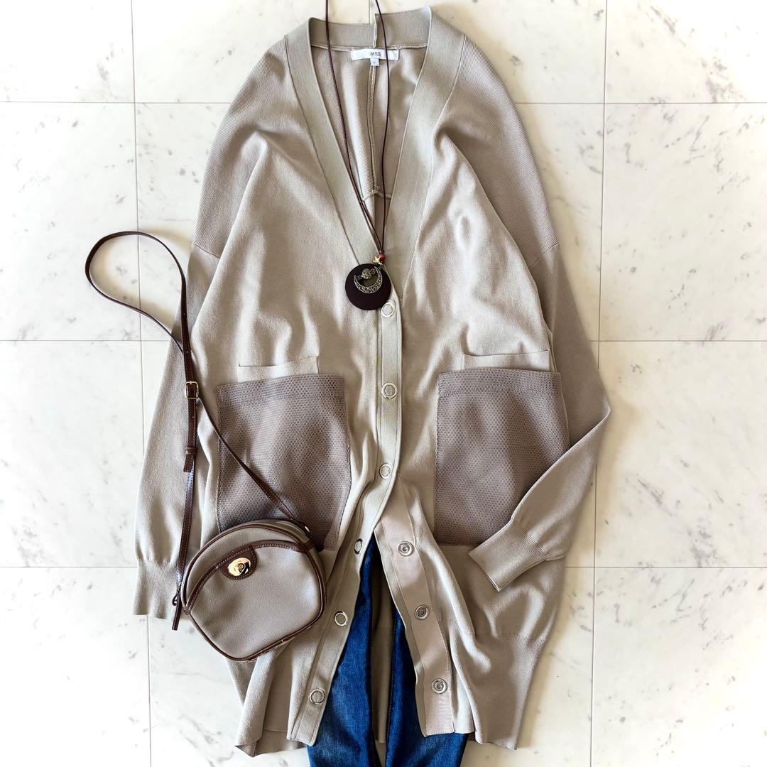 極美品 アンスリード UN3D. メッシュオーバーカーディガン ロング丈