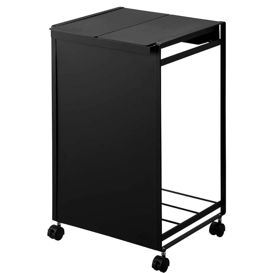 山崎実業　tower タワー　ダストワゴン　ふた付き　ブラック　目隠し　ゴミ箱