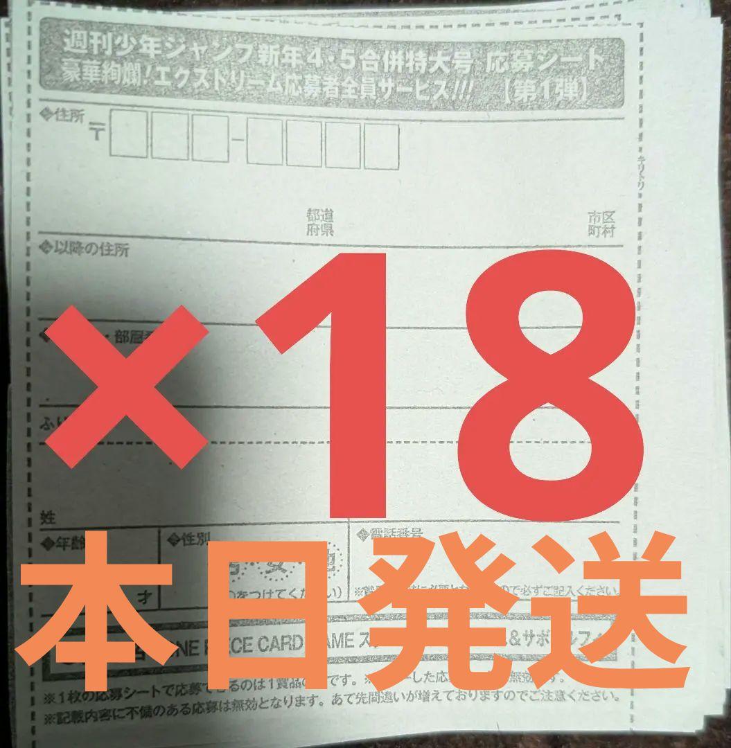 週刊少年ジャンプ　新年4・5合併特大号　応募シート　18枚
