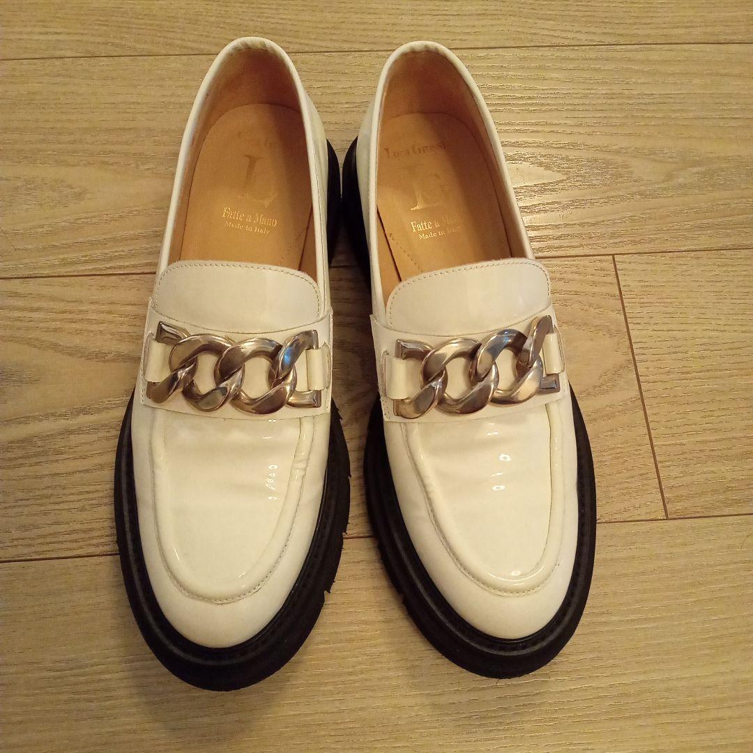 ルカグロッシローファー 　ホワイト 37.5　 24.5cm 新品