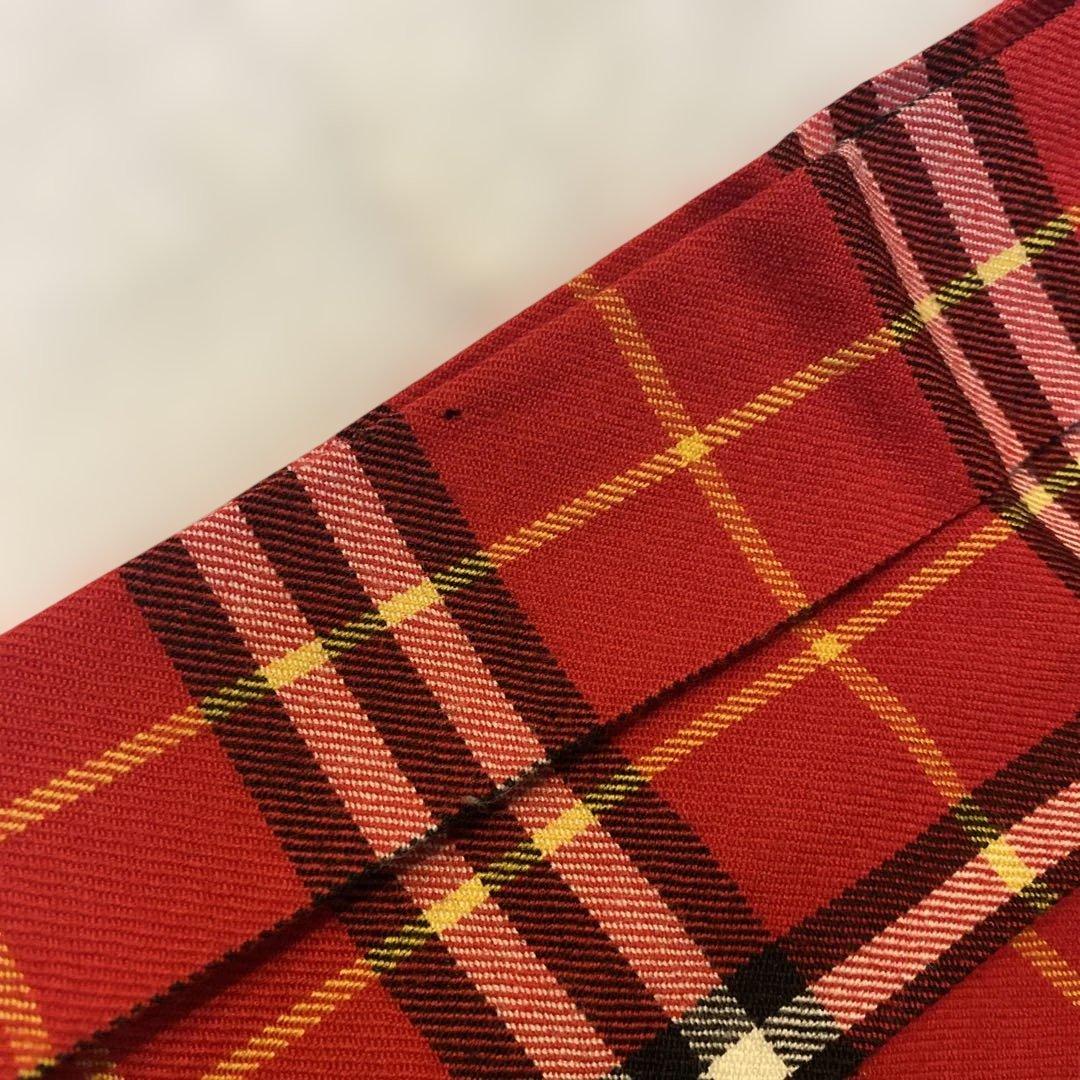 バーバリーブルーレーベル ノバチェック プリーツスカート ミニスカート フリンジ