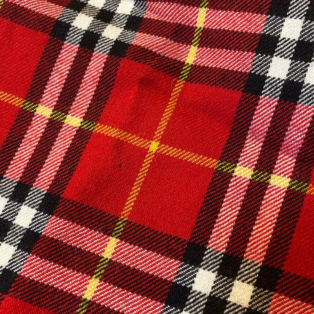 バーバリーブルーレーベル ノバチェック プリーツスカート ミニスカート フリンジ