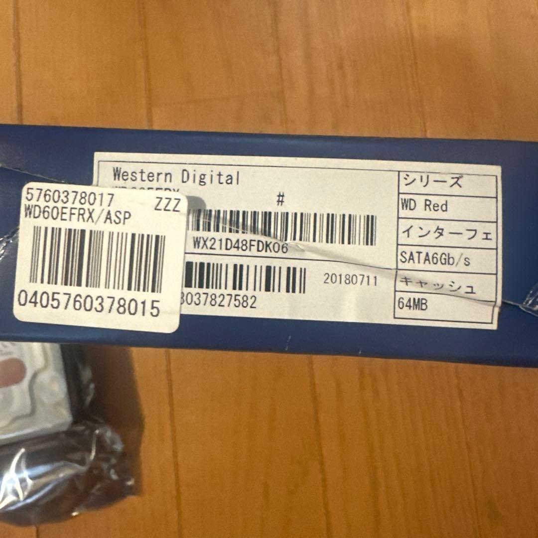WD red NAS システム6.0TB SATA/64Mb cach