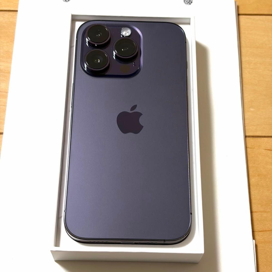 【良品/おまけ】 iPhone14Pro 256GB ディープパープル 箱 紙袋