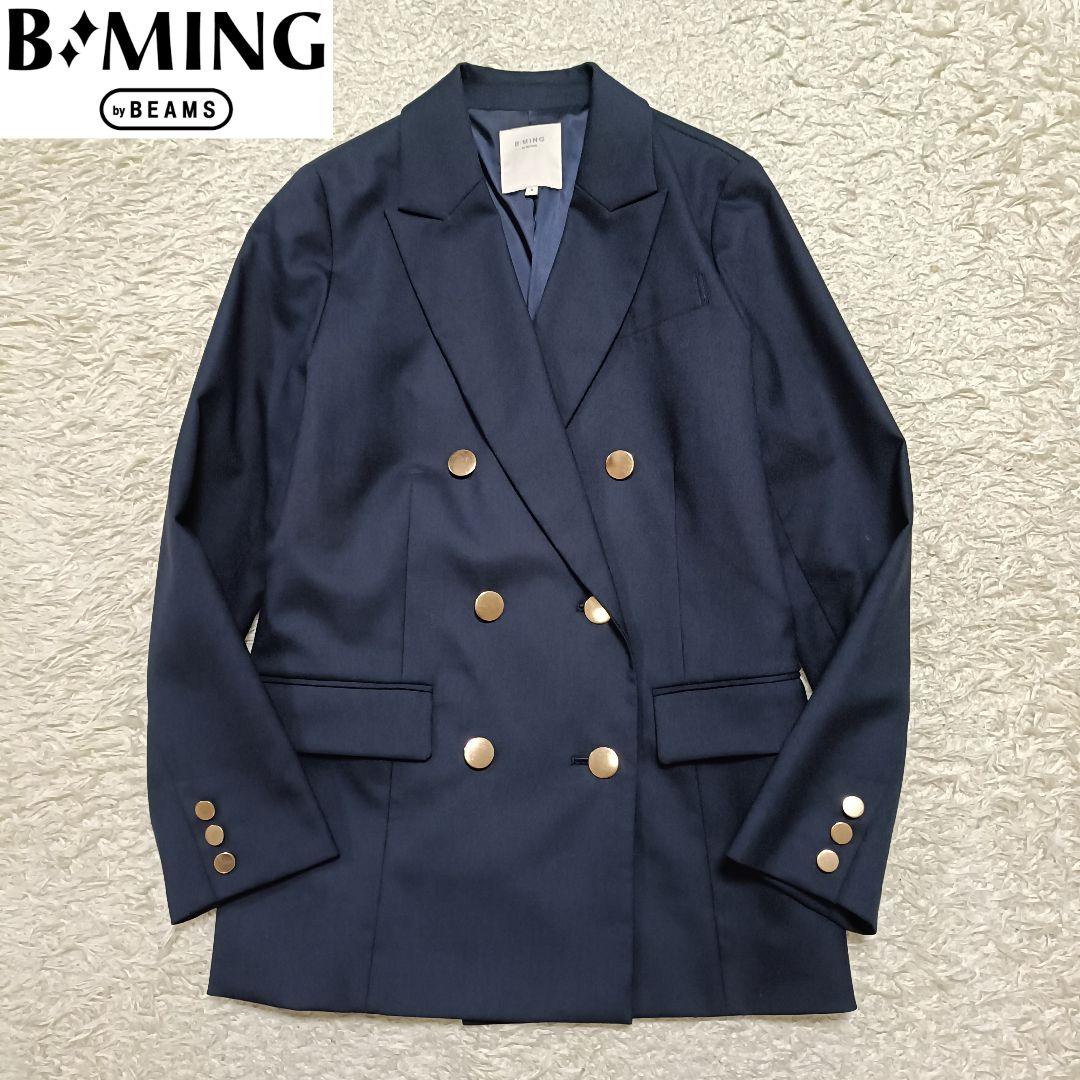 【美品】ビーミングバイビームス 金ボタン ダブルブレザー 紺ブレ