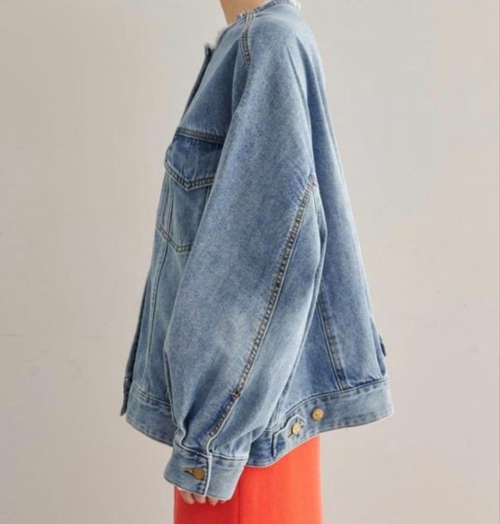 ピュアルセシン　　デニムノーカラージャケット