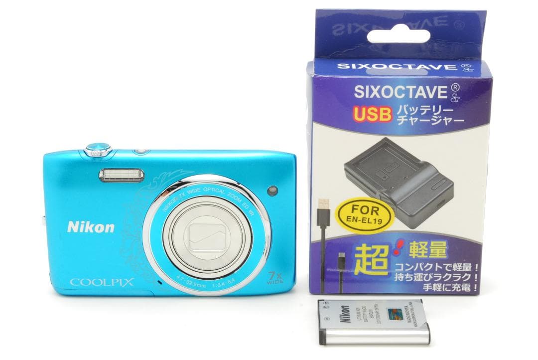 Nikon COOLPIX s3500 青 7倍光学ズーム 充電器付き