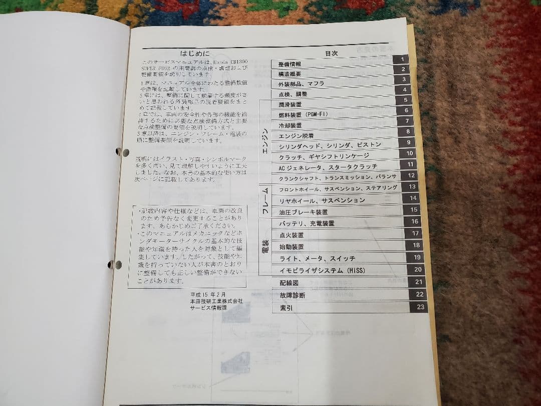 BCーSC54：CB1300SFサービスマニュアル