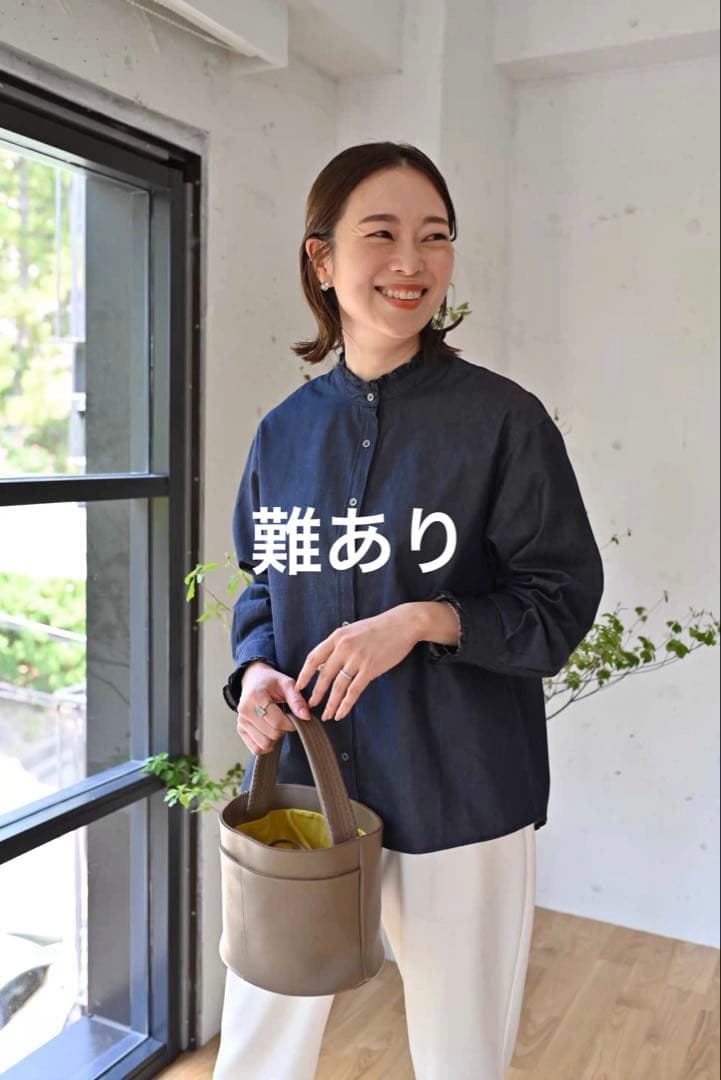 播州織のフリルブラウス