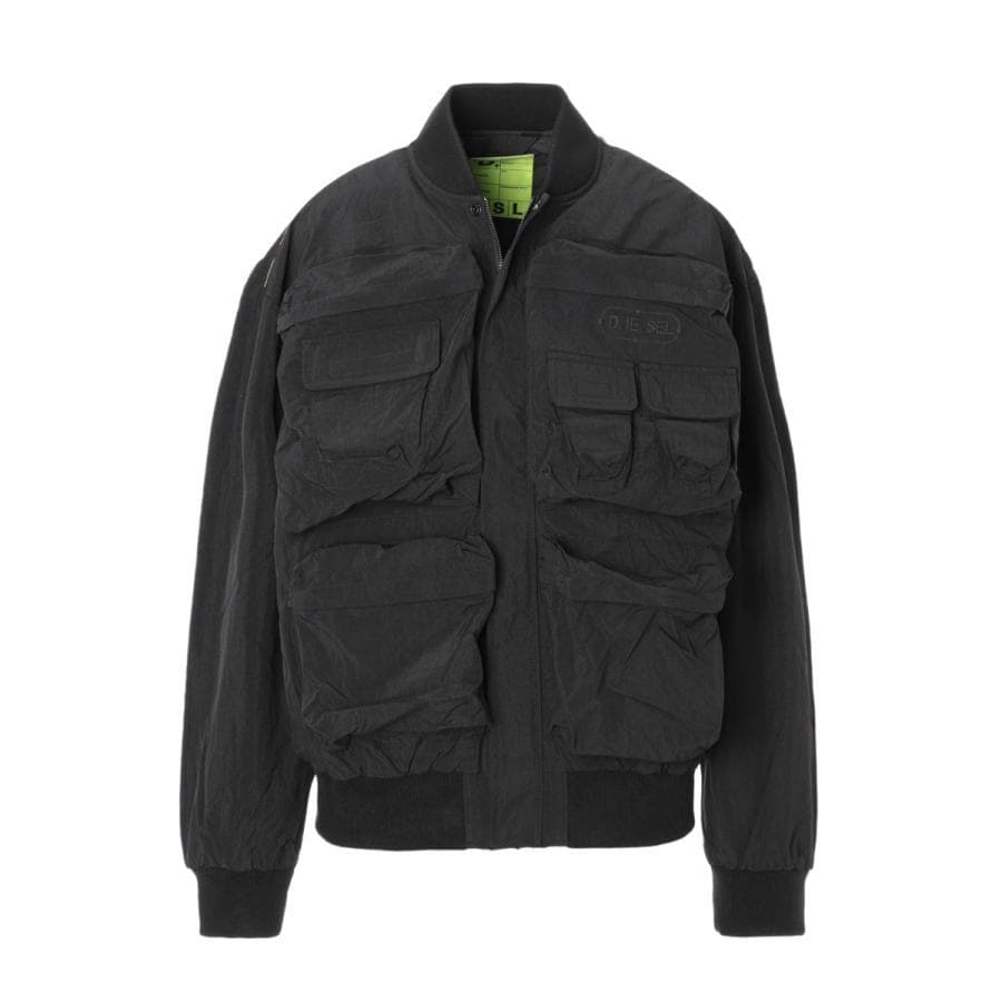 【美品】DIESEL 23AW J-STAIN ボンバージャケット ブラック46